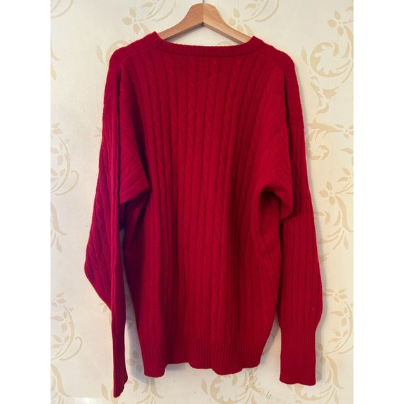 Men's Medium Pringle of Scotland Pure 100% Cashmere Red 112cm Sweater - Picture 3 of 4